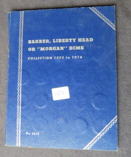 Boog Barber dimes 1892-1916, 71 coins in book see pic, 