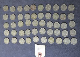 150. Lot 50 Buffalo nickels, all 1936