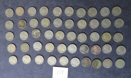 158. Lot 50 Buffalo nickels, forty-three 1930’s, four 1920’s weak dates, three Liberty Head, 1889, 1891, 1911