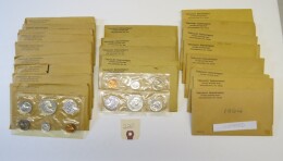 220. U. S. Treasury mint sets, nine 1962, five 1963 and eight unopened 1964 sets
