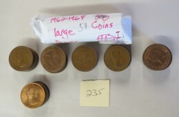 235. Lot 60 English large cents 1962-1967