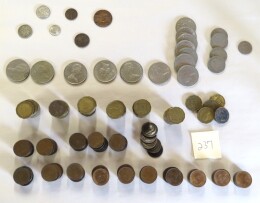 237. Lot English coins, five Bermuda half dollars, six two-shilling coins