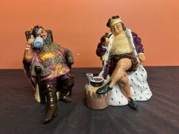 89. Two (2) Royal Doulton Figurines - Foaming Quart - Old King Cole